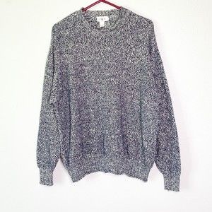 J. Crew Black and White Crewneck Sweater